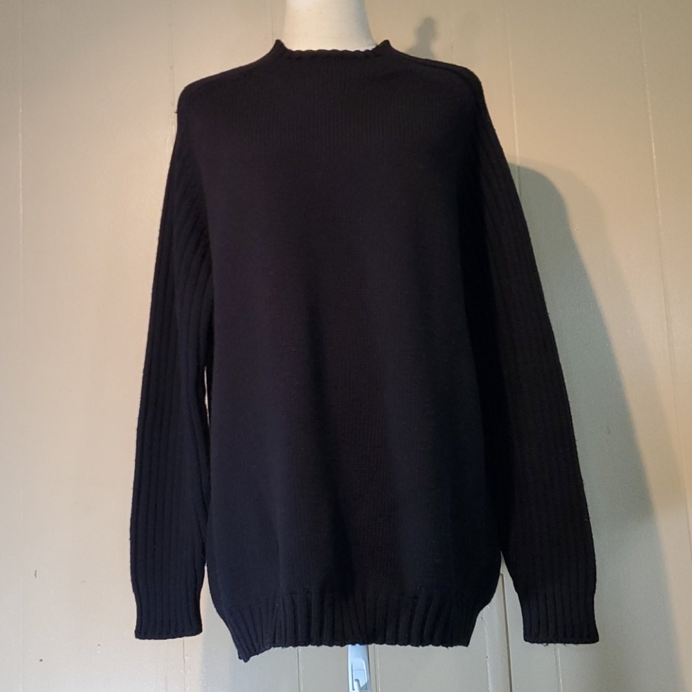 Bieilla Black Italian Chunky Merino Wool Sweater